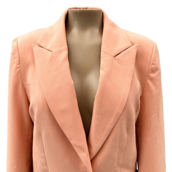 Halogen Single-Breasted Long Sleeve Blazer Business Pockets Peach Pink Women XS - Picture 13 of 13